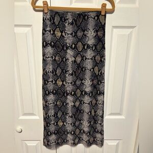 Zara Beautiful Snake Print Mesh Skirt with Raw Edge Hem/please see size comment